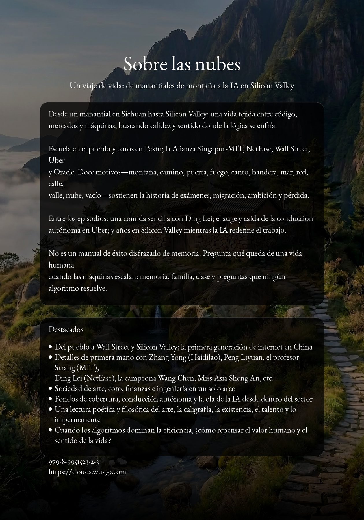 Sobre las nubes back cover